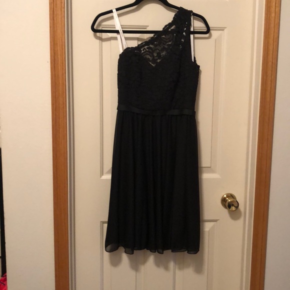 Black one shoulder bridesmaid dress - Picture 1 of 4